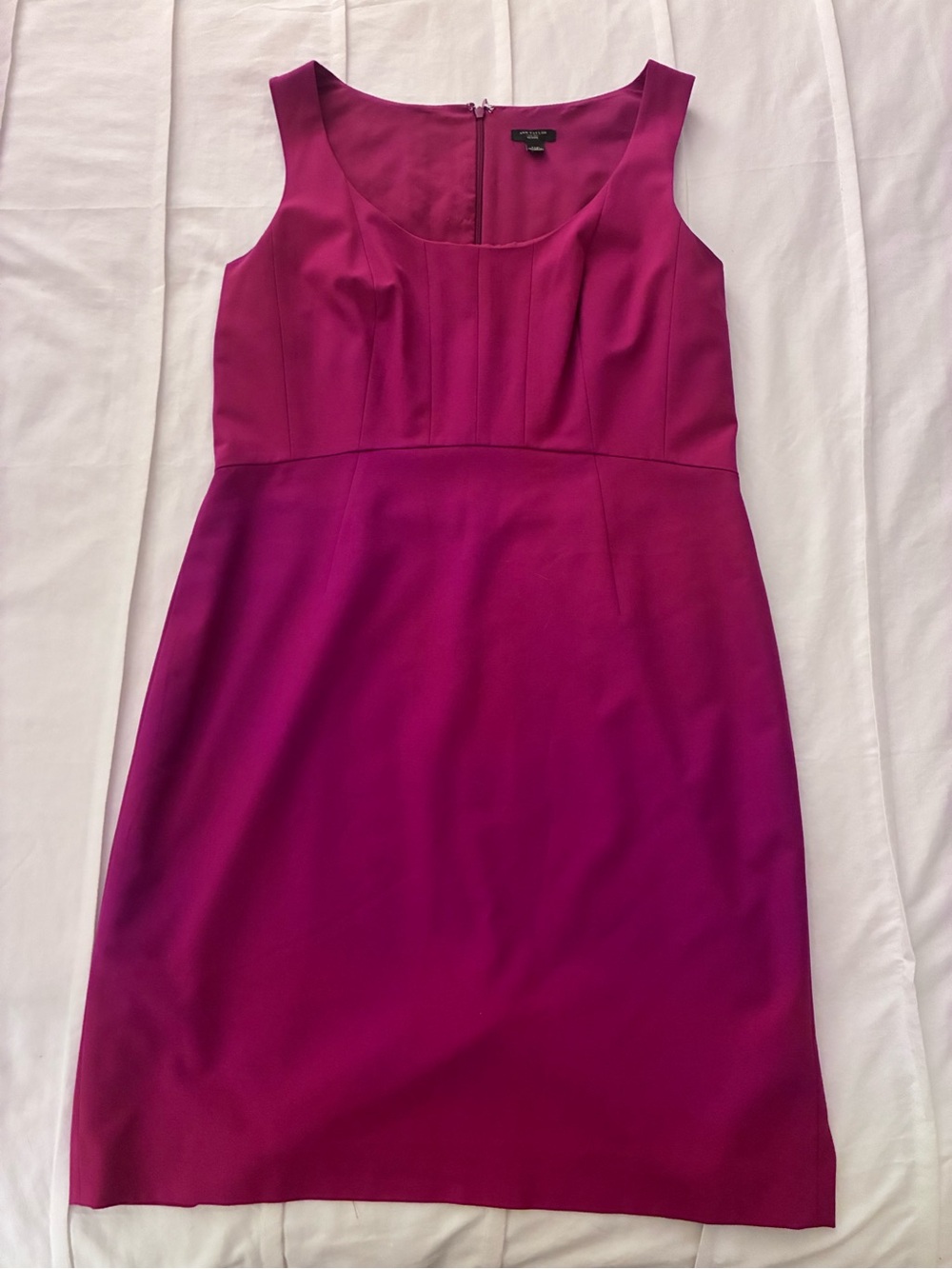 Ann Taylor Fuchsia Sleeveless Sheath Dress.  Lined.